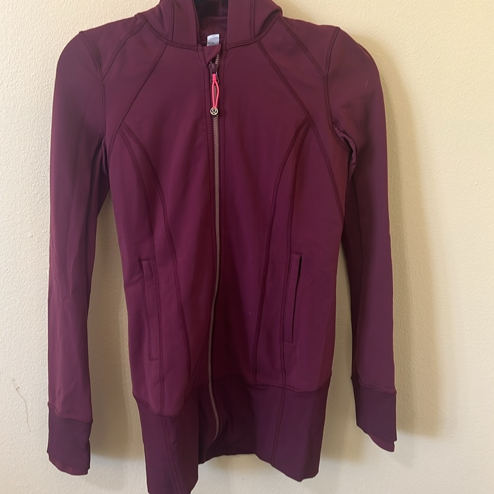 Women's Lululemon Studio Jacket Burgundy Hoodie - Picture 2 of 10